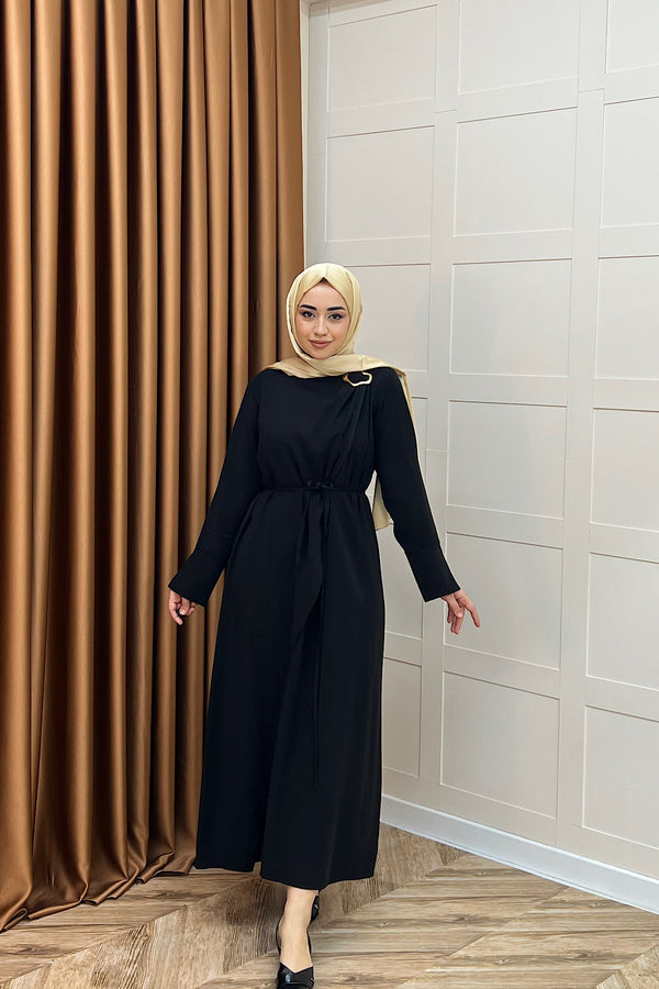 Paria Toka Detay Elbise Siyah 3345-SIYAH