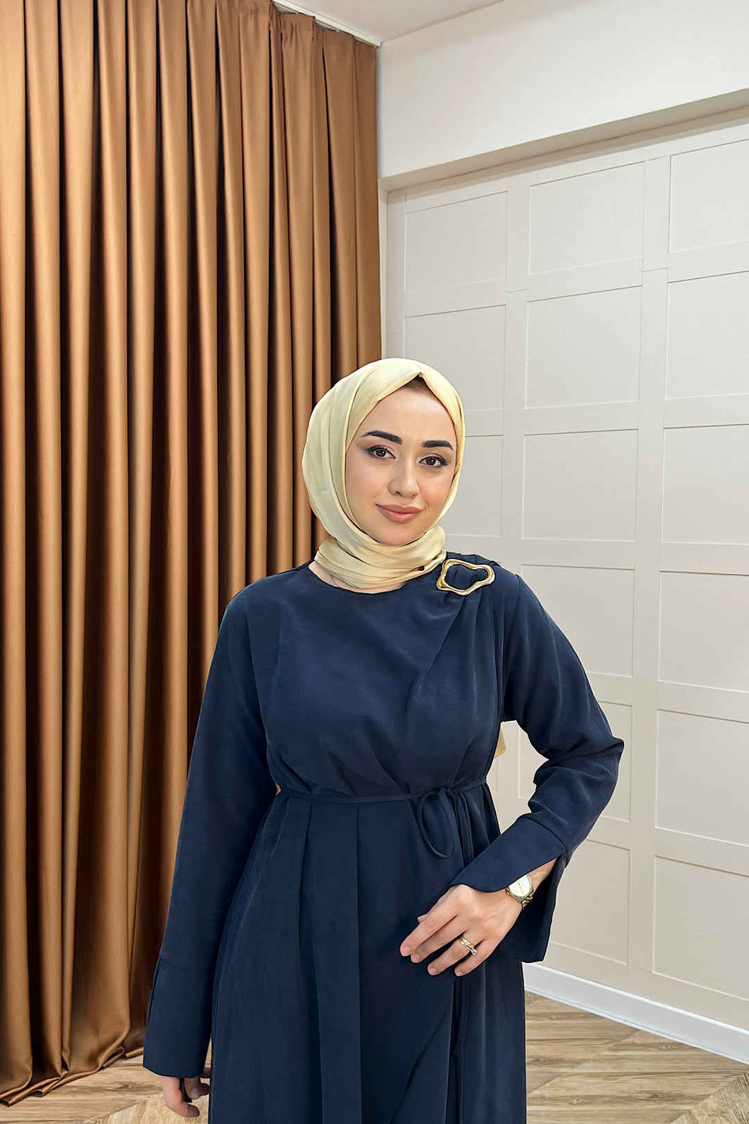 Paria Toka Detay Elbise Lacivert 3345-LACIVERT