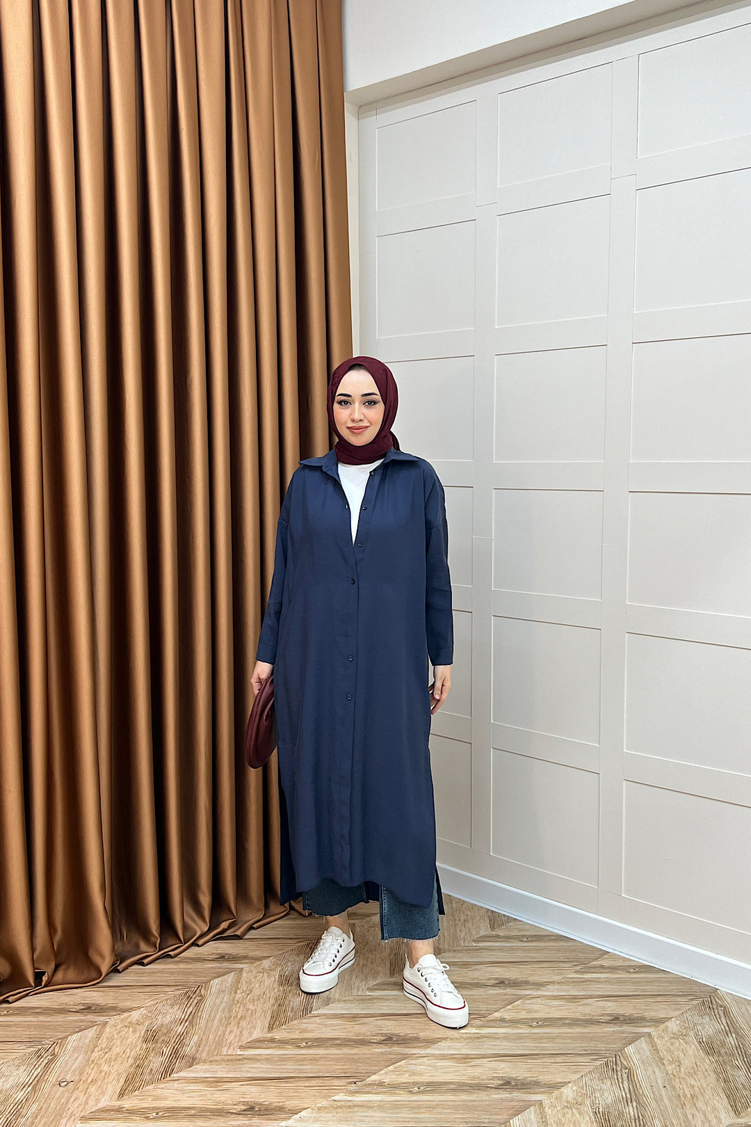 Cupra Uzun Tunik Lacivert 02760-LACIVERT