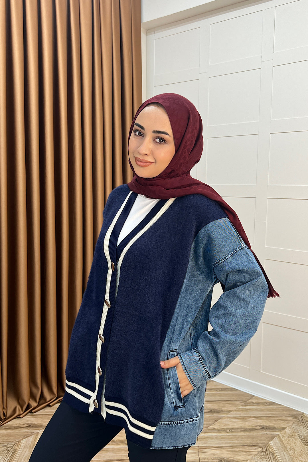 Kedi Sakal Kolej Kot Ceket Lacivert 25390-LACIVERT