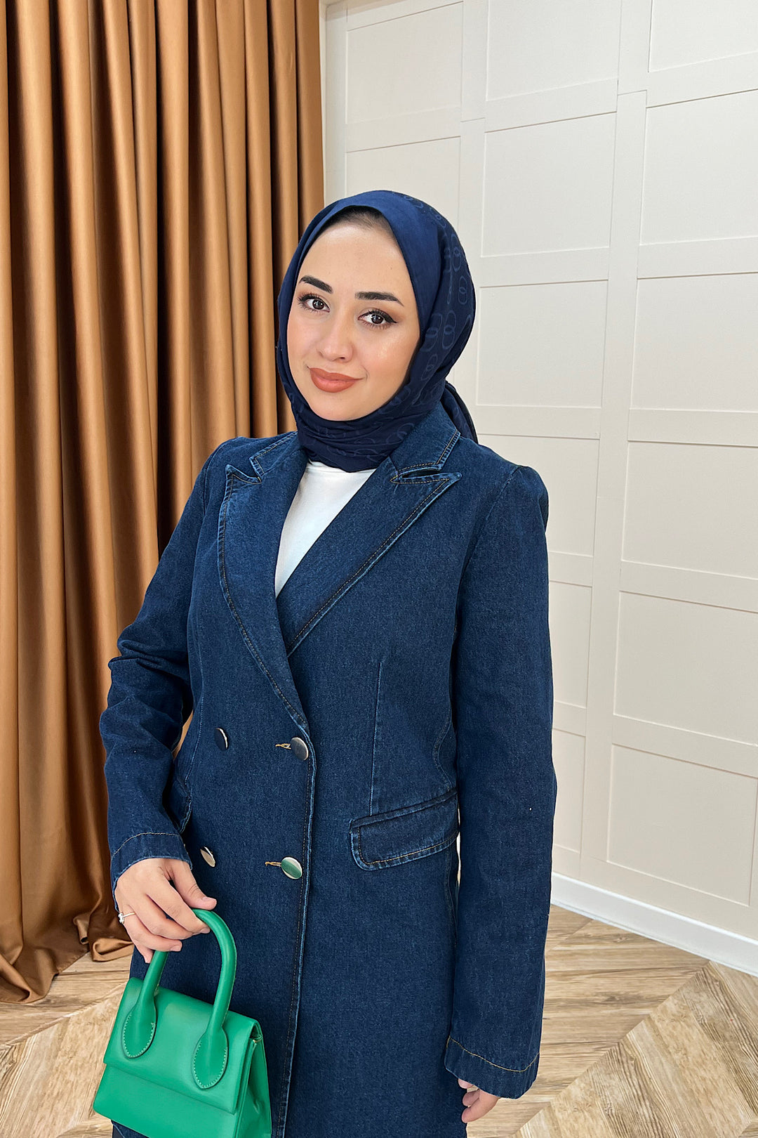 Dört Düğme Kot Ceket Lacivert 6187-LACIVERT