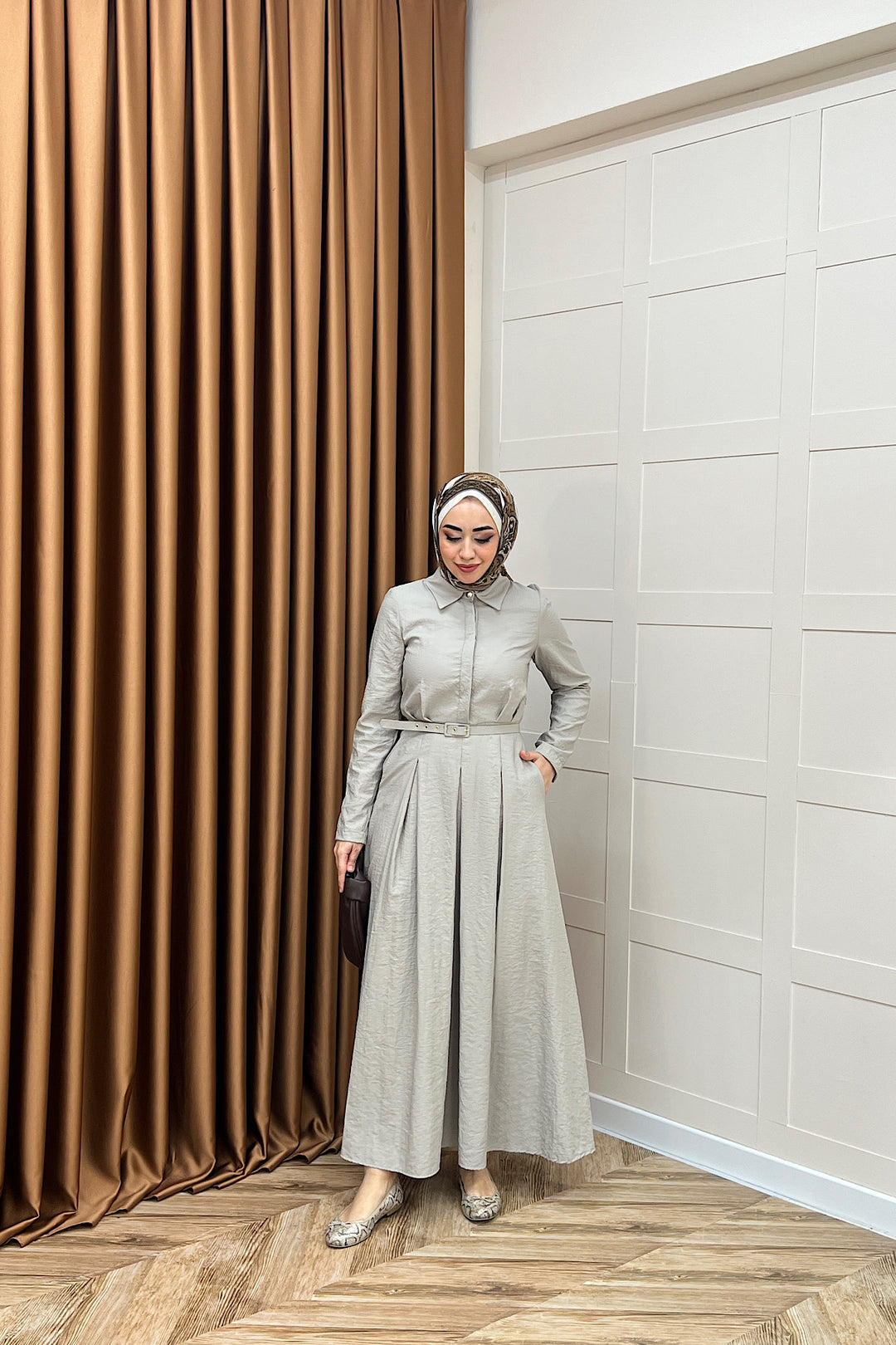 Lunia Kemerli Elbise Taş 5010-TAS