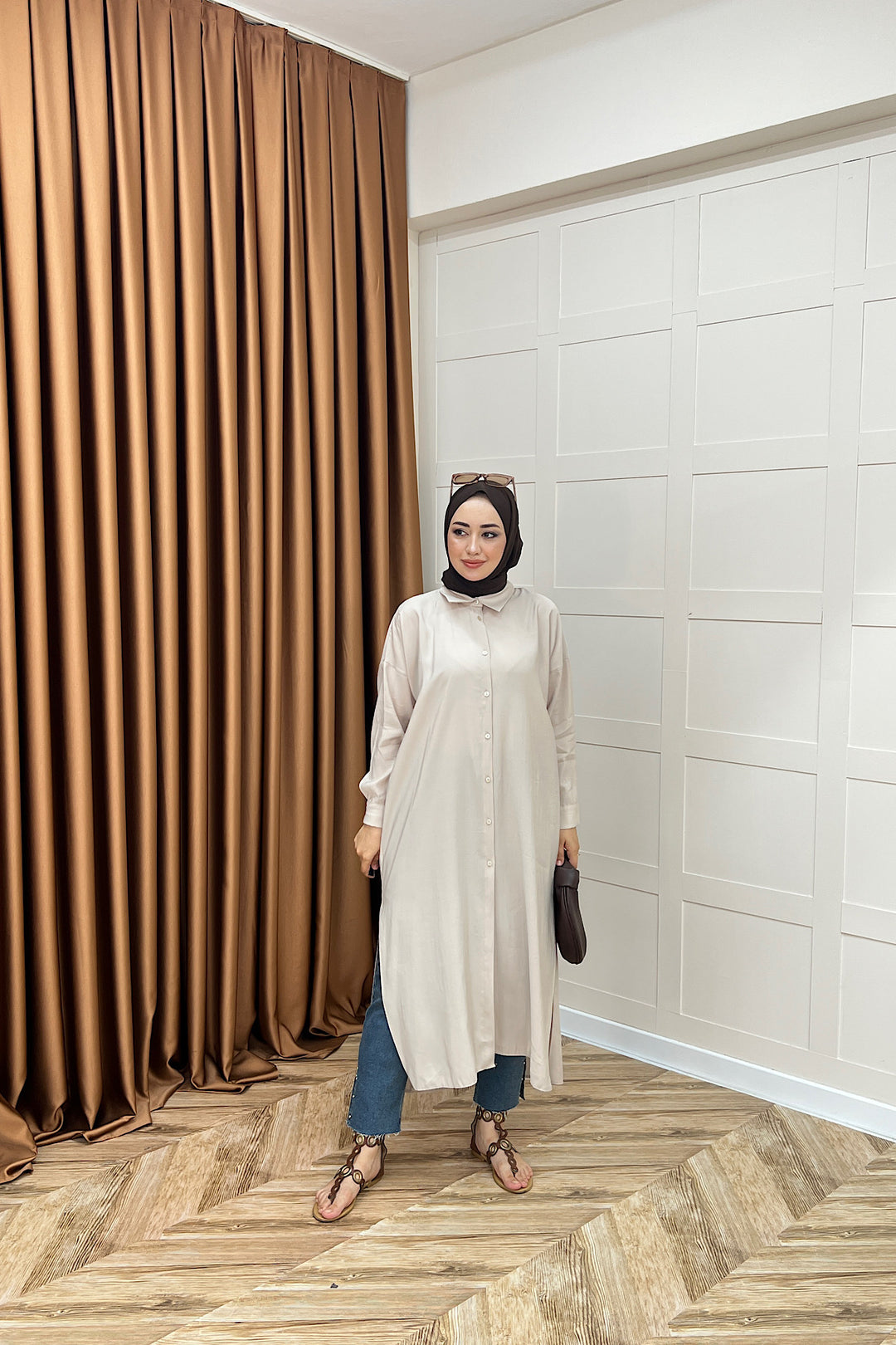 Cupra Uzun Tunik Taş 02760-TAS