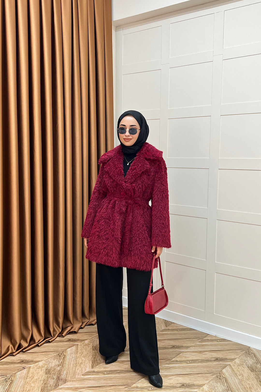 Grok Peluş Kaban Bordo 5523-BORDO