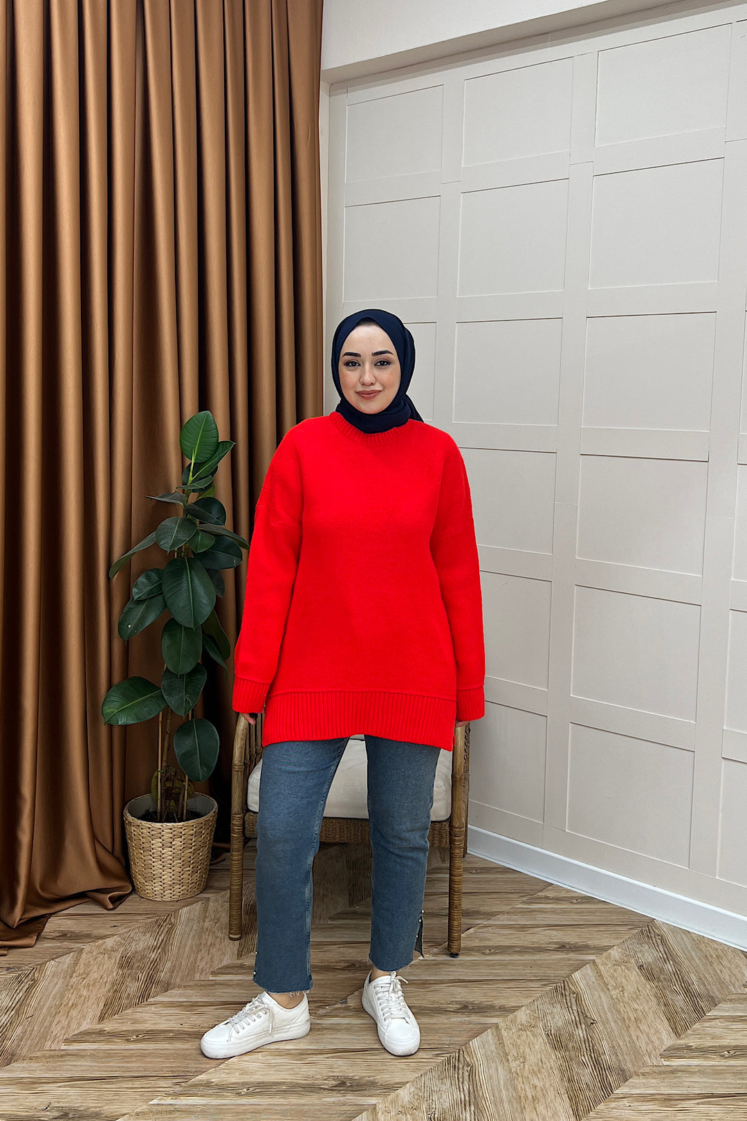 Lones Yumoş Tunik Nar Çiçeği 26194-NARCICEGI