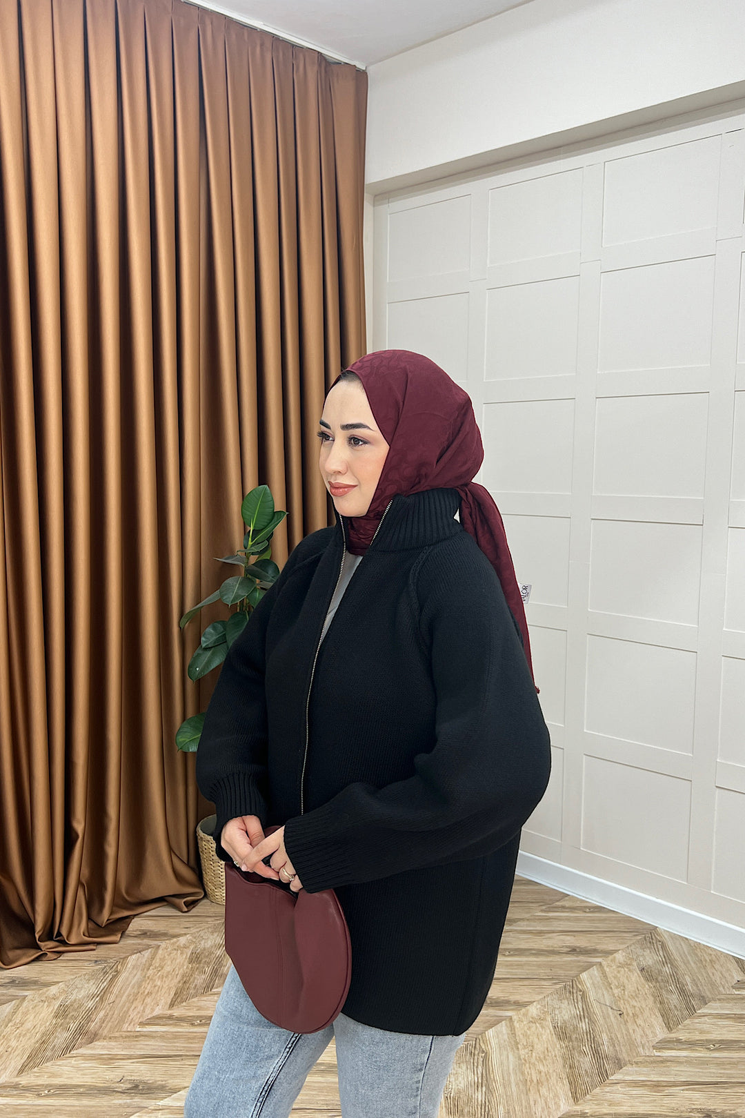 Julie Fermuarlı Hırka Siyah 25800-SIYAH