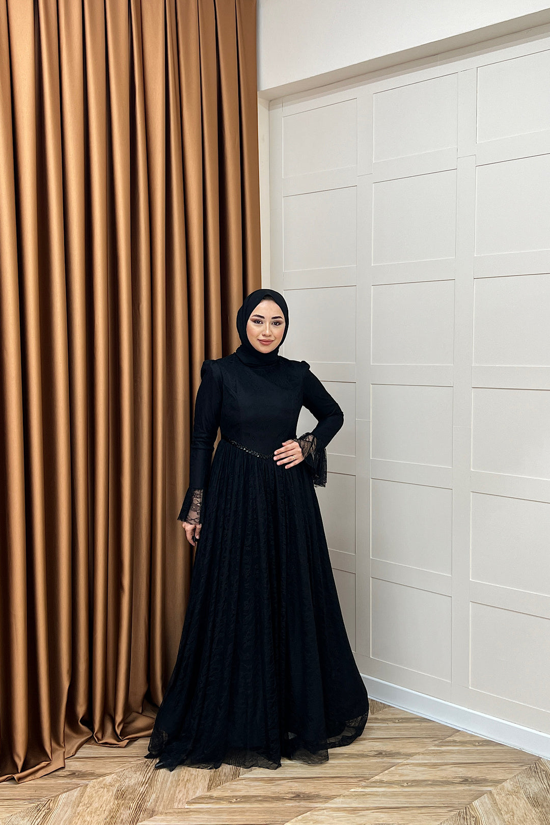 Elena Dantel Abiye Siyah 03101-SIYAH