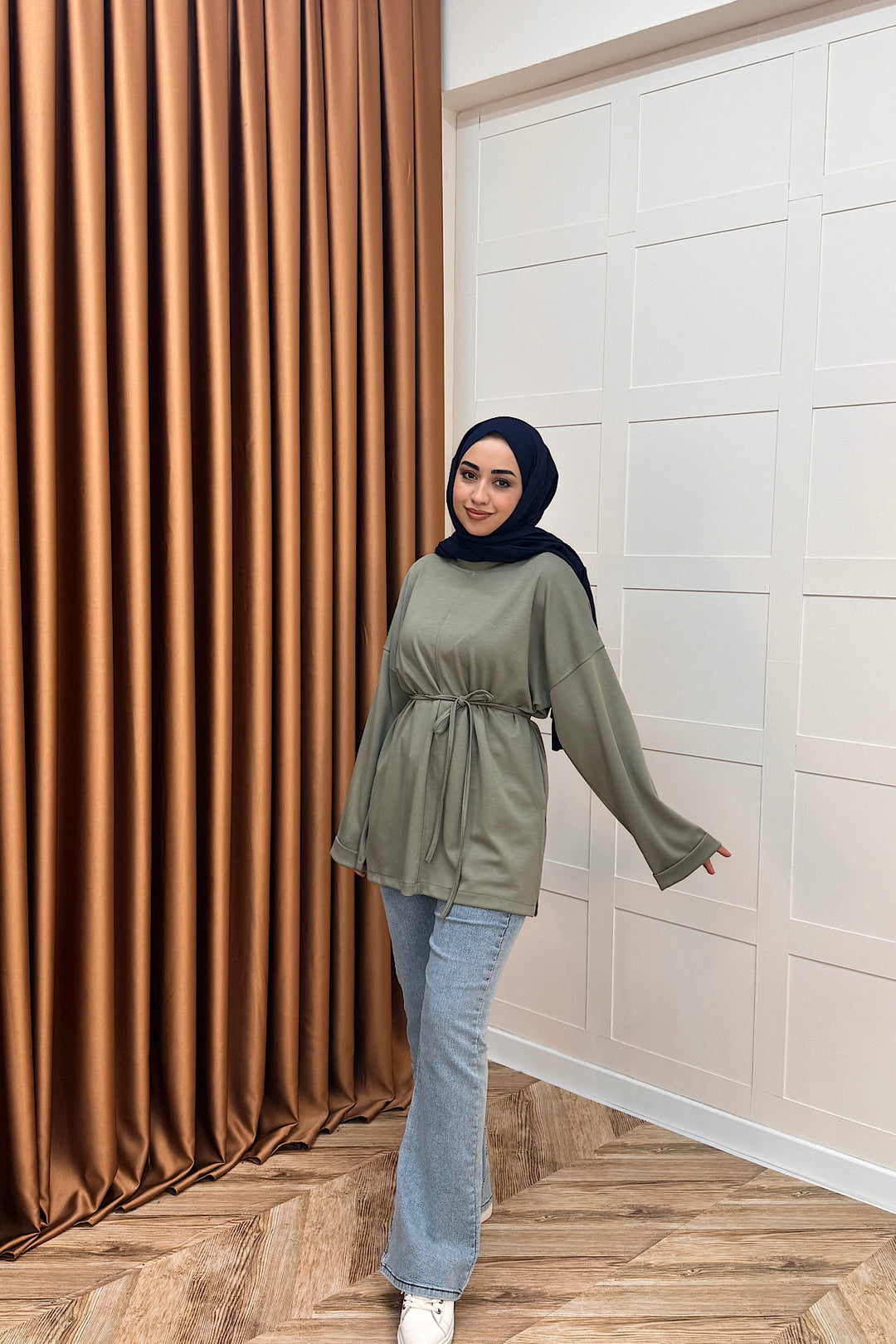 Türev Duble Kol Tunik Yeşil 6060-YESIL