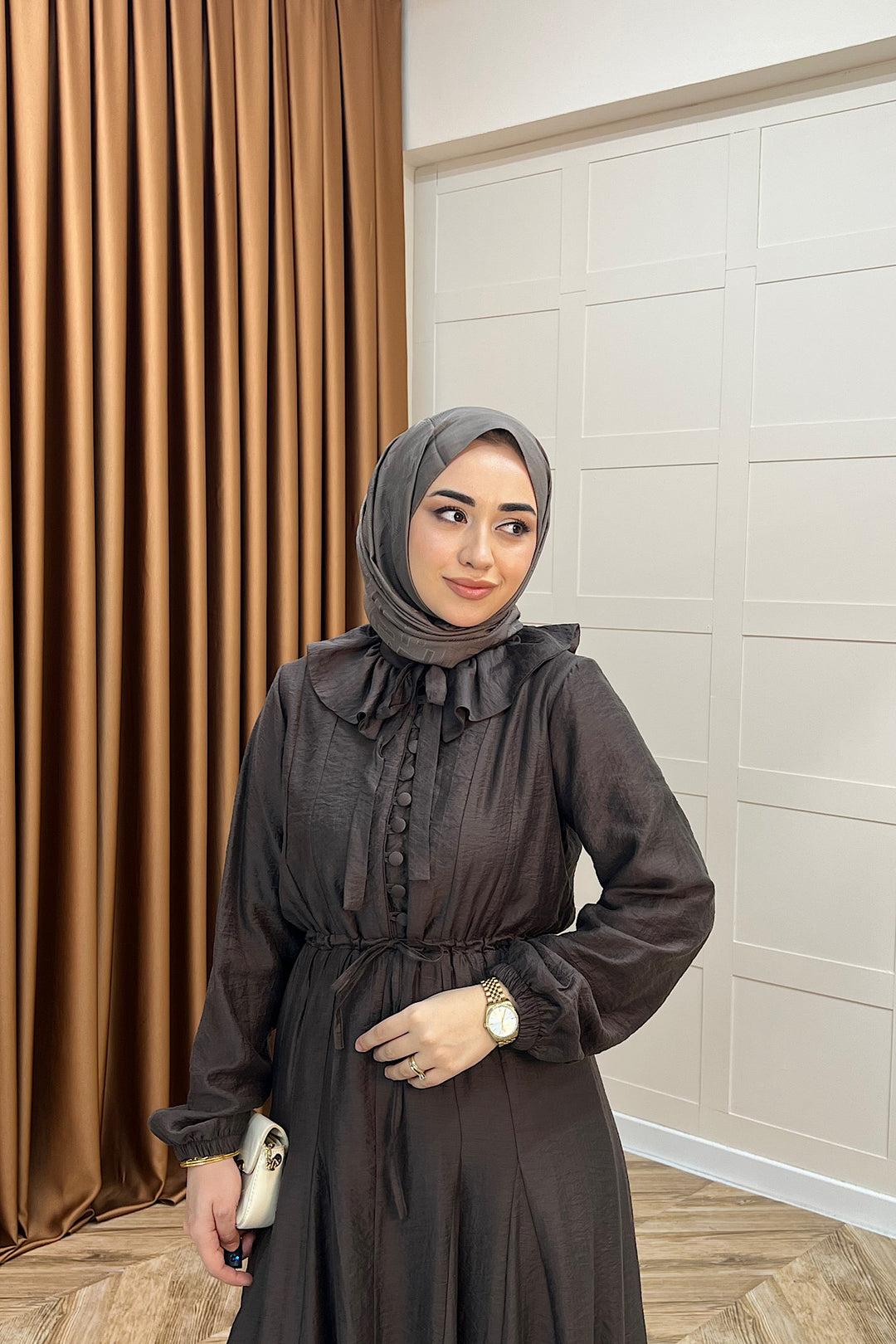 Lena Vual Elbise Kahverengi 2990-KAHVERENGI