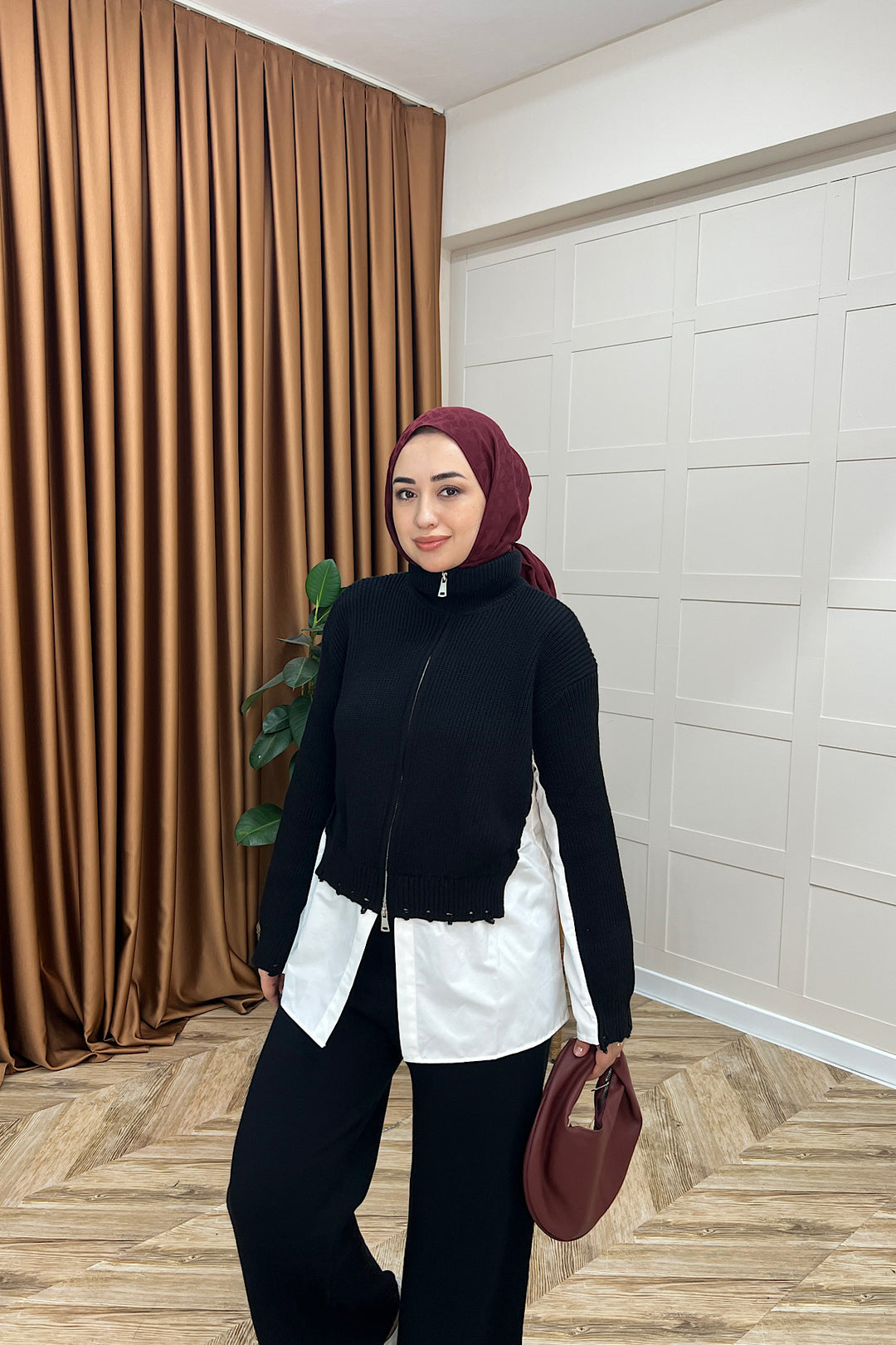Nora Gömlek Detay İkili Takım Siyah 26170-SIYAH