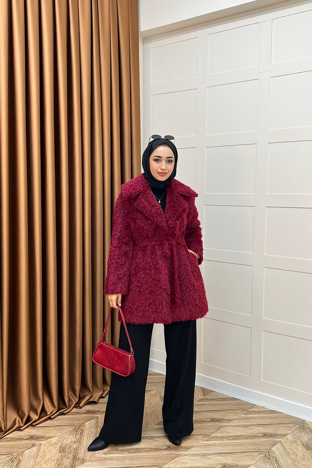 Grok Peluş Kaban Bordo 5523-BORDO