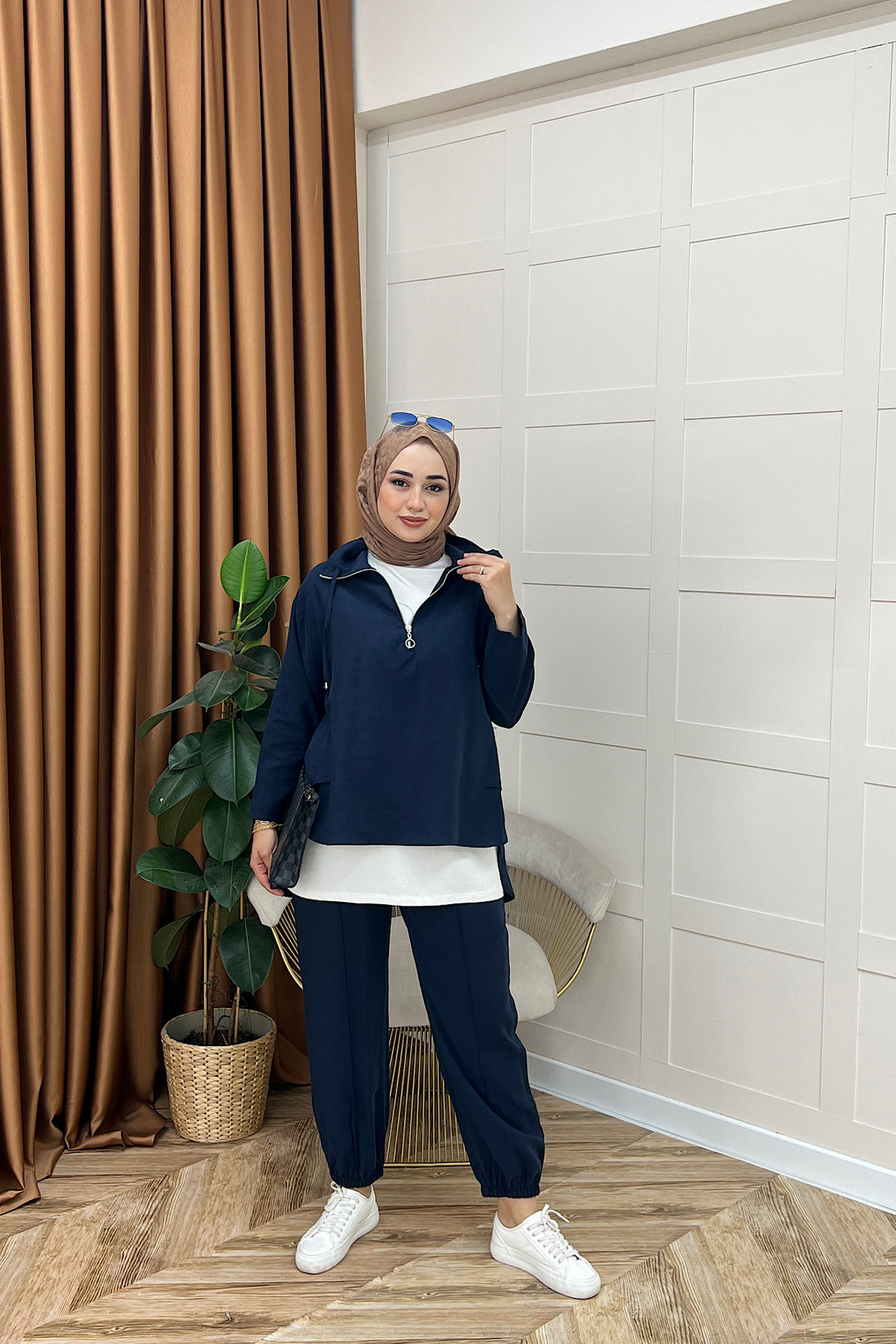 Almira Yarım Fermuar İkili Takım Lacivert 08370-LACIVERT