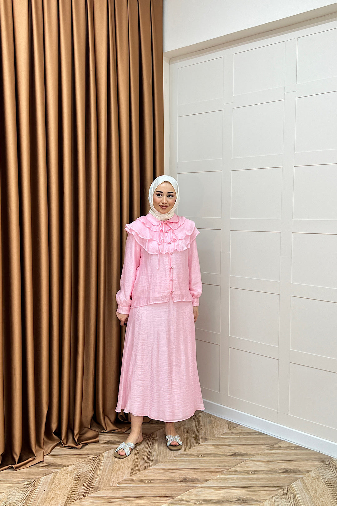 Asel İkili Etek Takım Pembe 2773-PEMBE