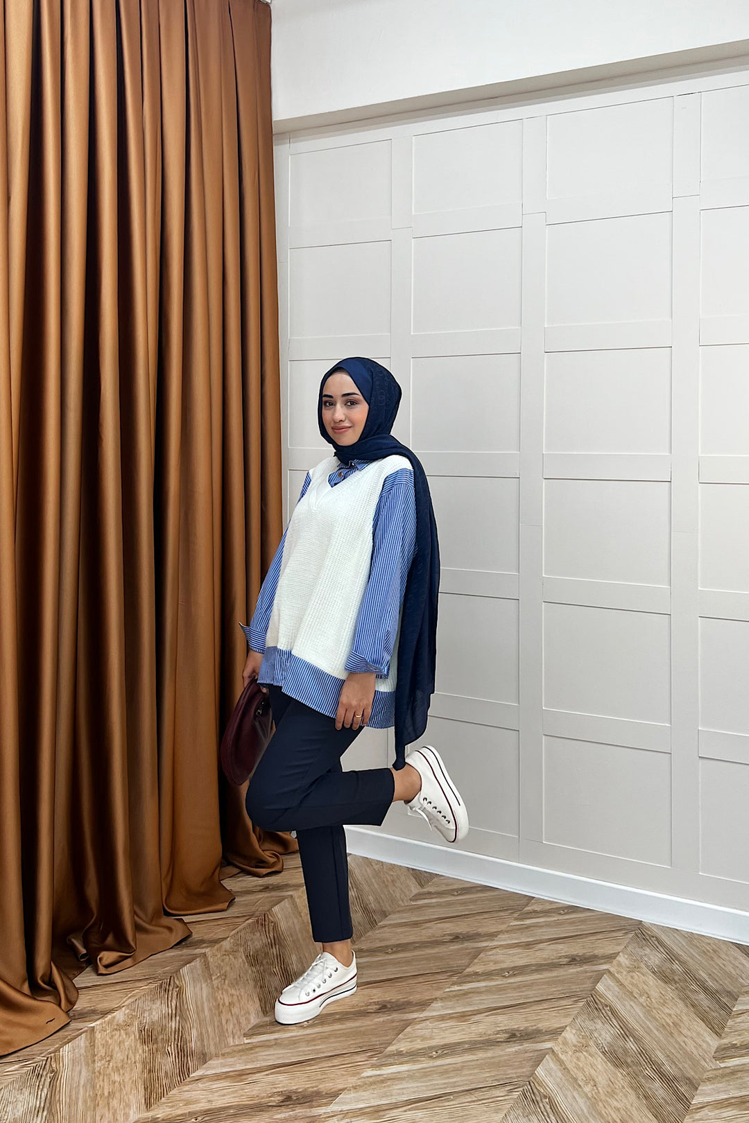 Triko Süveterli Gömlek Ekru 24730-EKRU