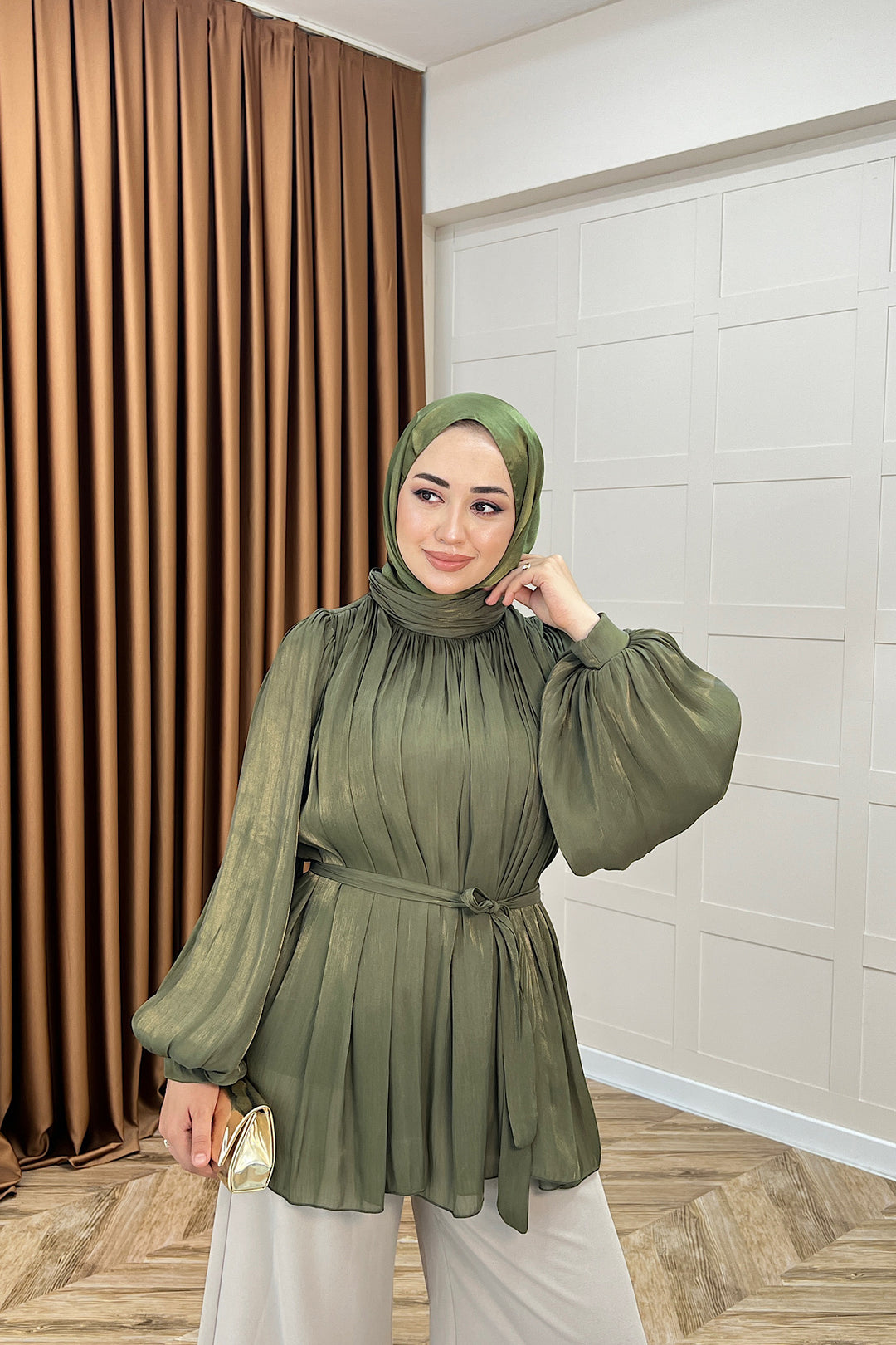 Hope Balon Kol Tunik Haki 2306-HAKI