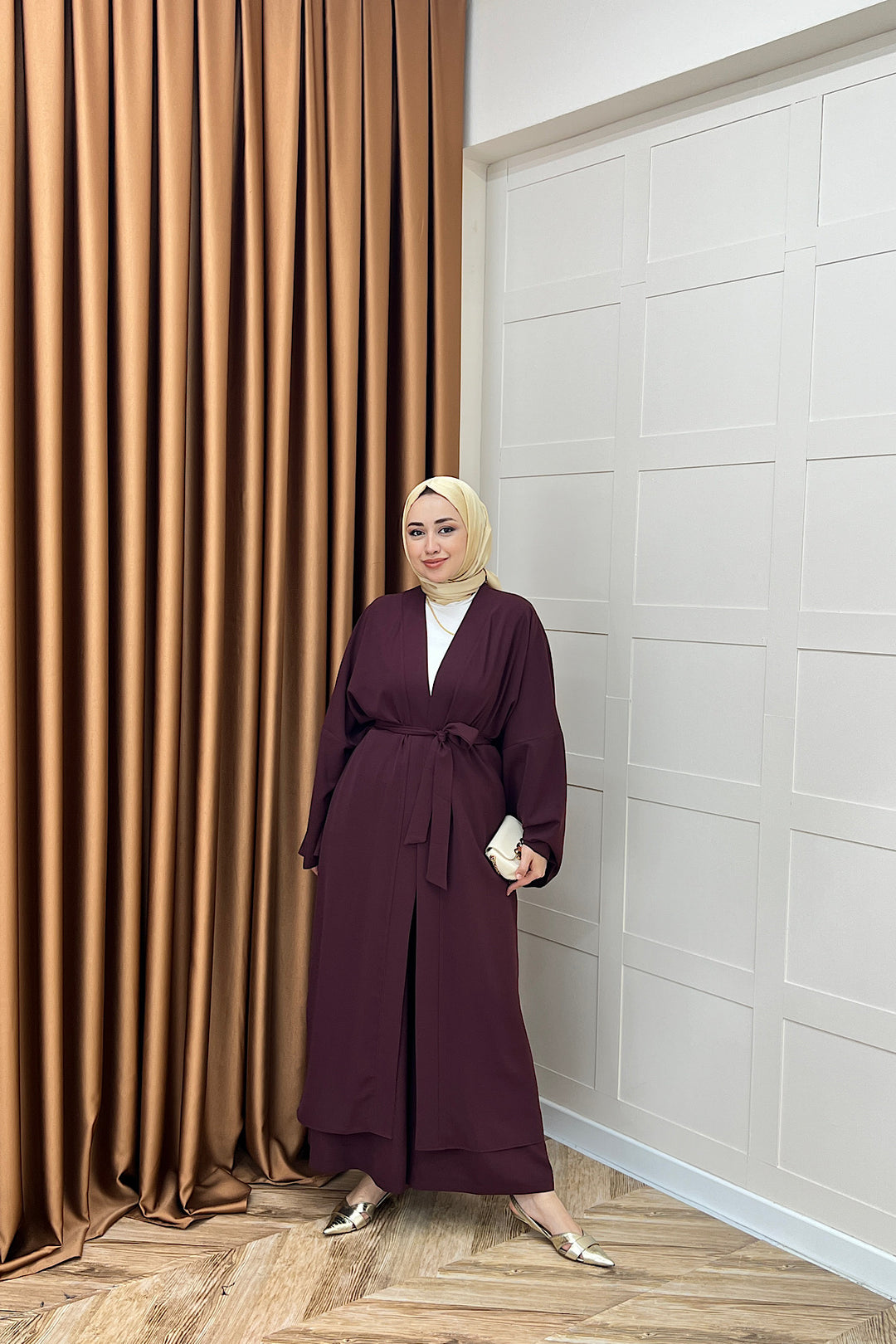 Mina İkili Kimono Takım Mürdüm 8571-MURDUM