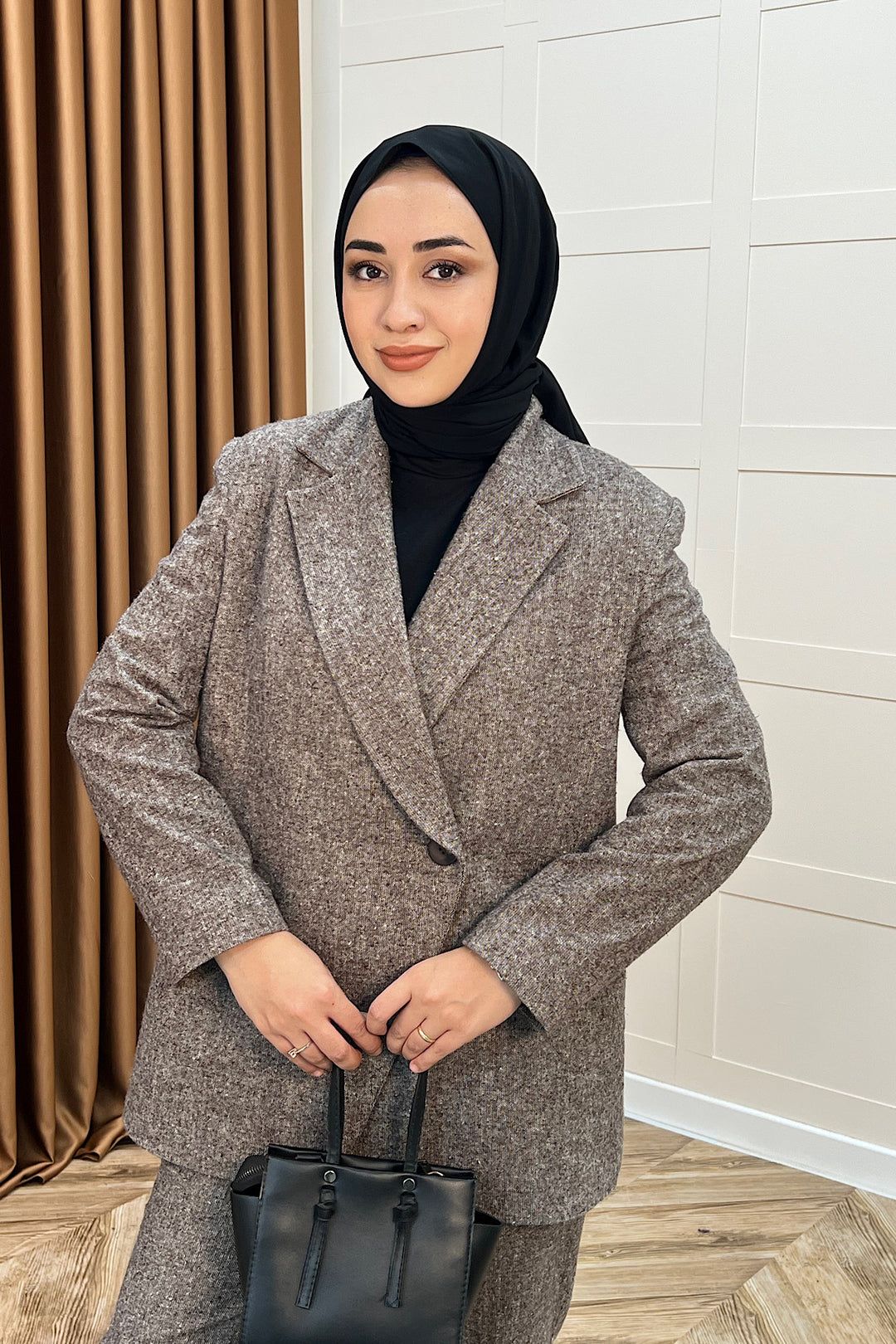 Minel Ceketli Takım Kahverengi 6203-KAHVERENGI