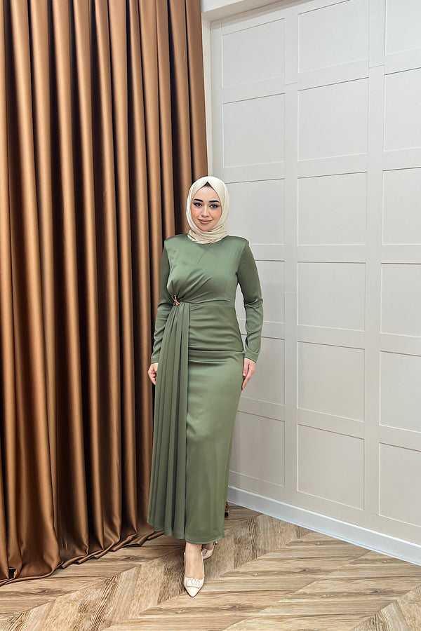 Hazel Saten Abiye Yeşil 3084-YESIL