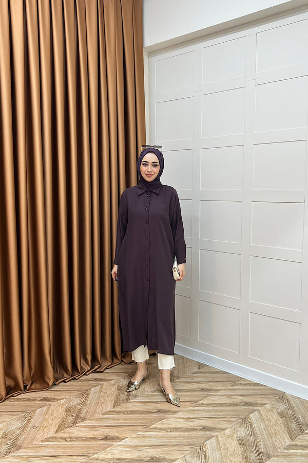 Cupra Uzun Tunik Mürdüm 02760-MURDUM