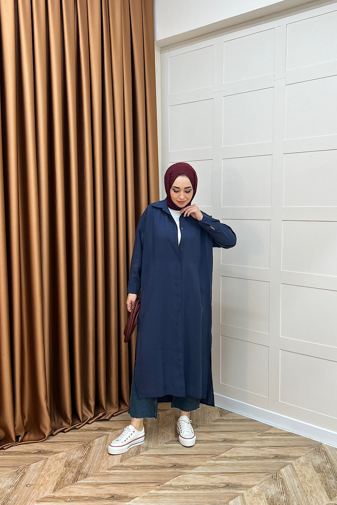 Cupra Uzun Tunik Lacivert 02760-LACIVERT