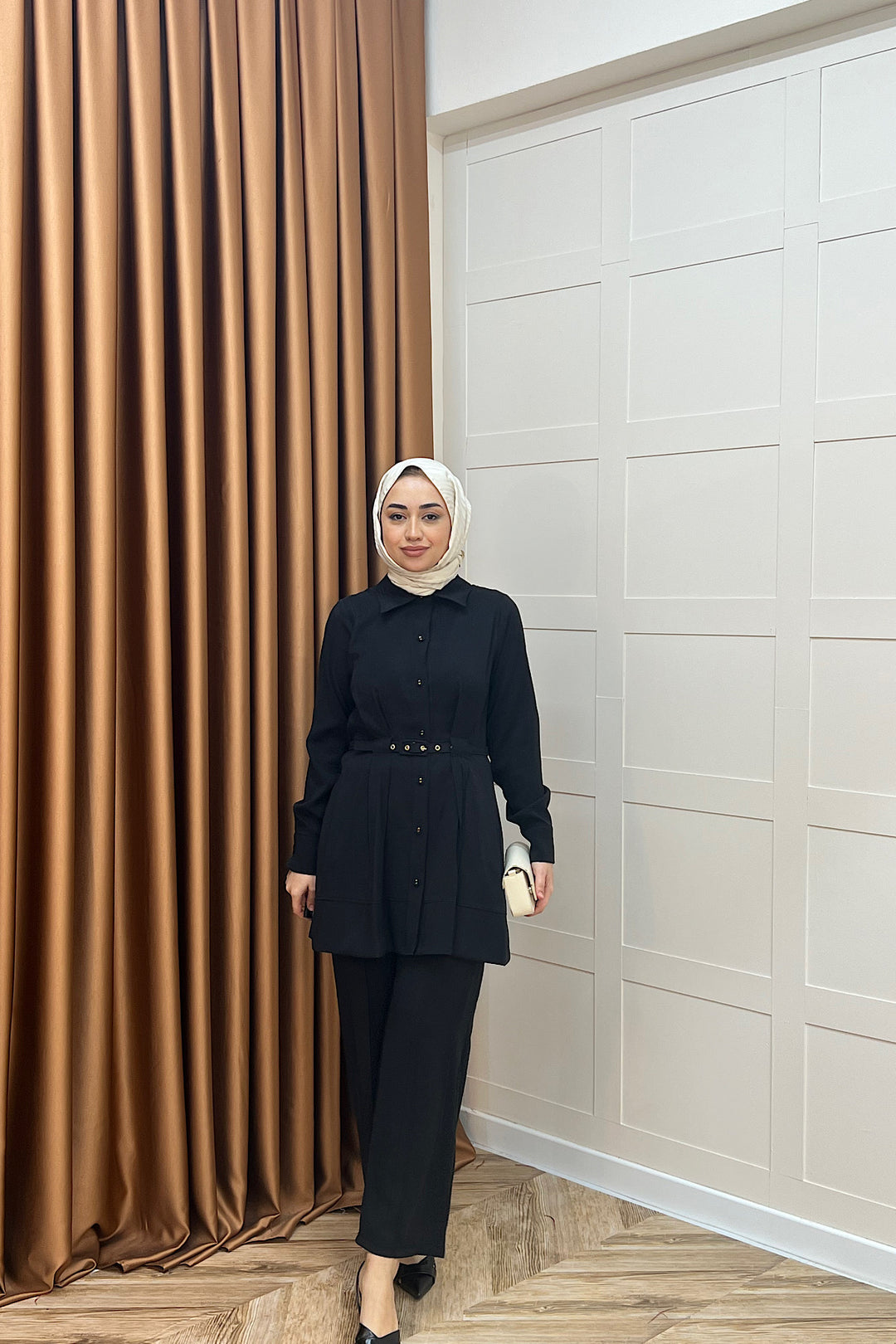 Tuana Belden Kemerli İkili Takım Siyah 2994-SIYAH