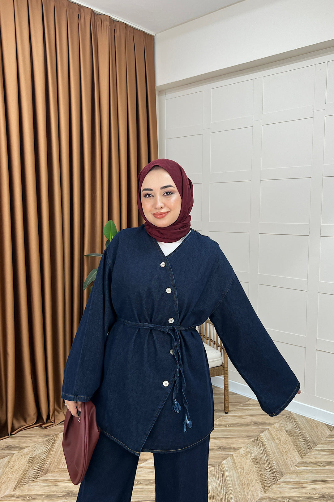 Adena Düğmeli Kot Takım Lacivert 62809-LACIVERT