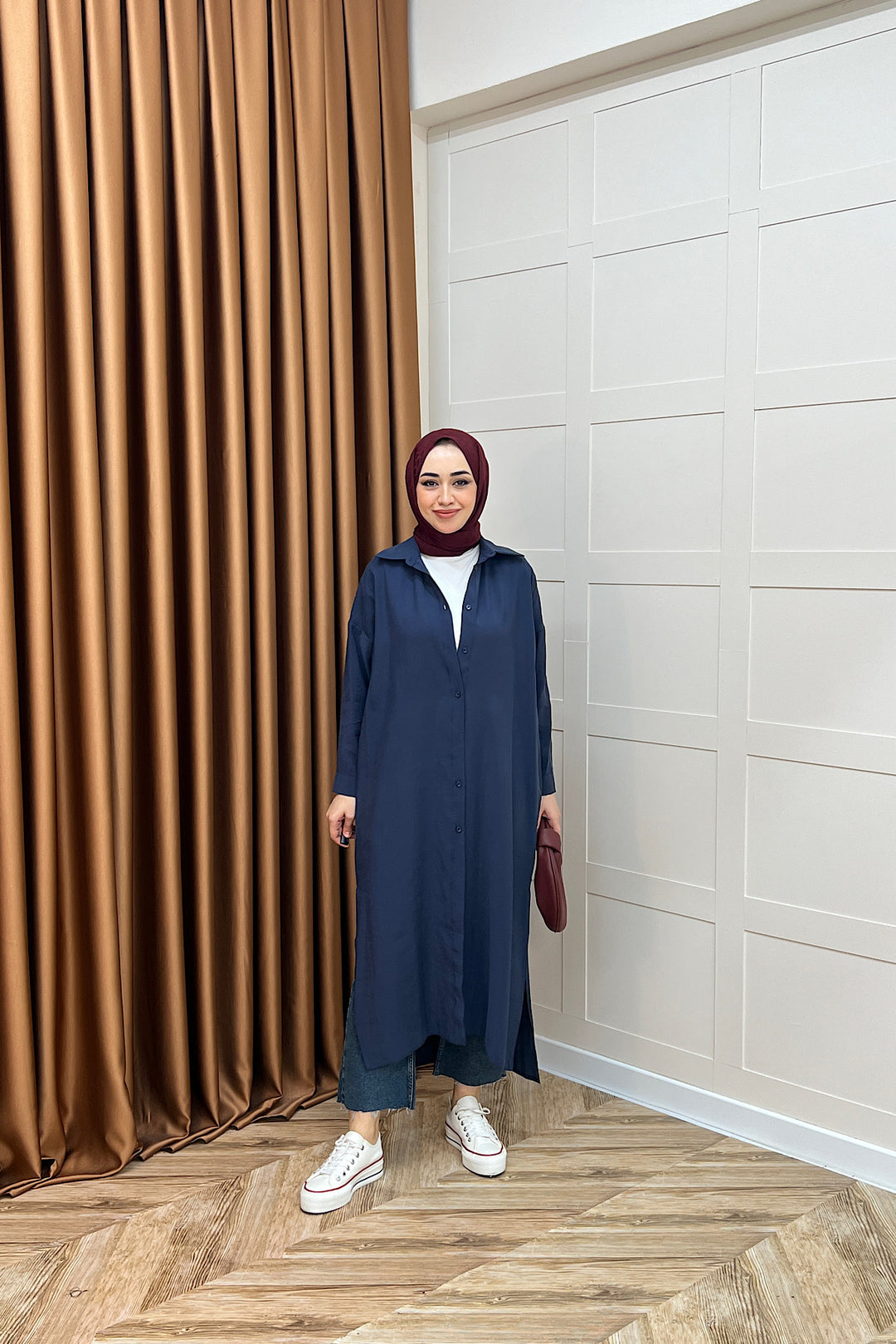 Cupra Uzun Tunik Lacivert 02760-LACIVERT