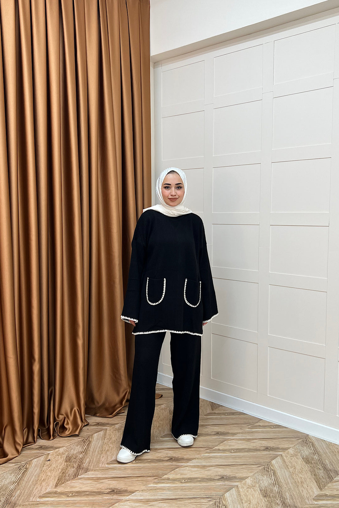 Cep Örgülü Triko Takım Siyah 24200-SIYAH