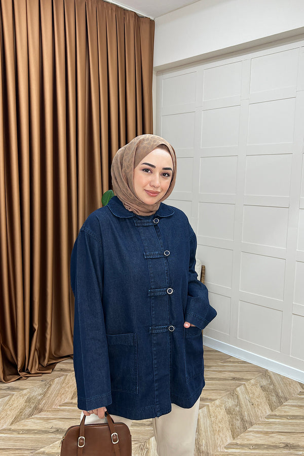 Asel Kot Ceket Lacivert 6755-LACIVERT