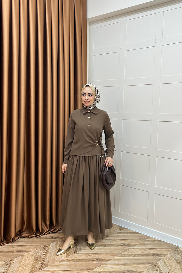 Verona Etek Takım Kahverengi 3080-KAHVERENGI