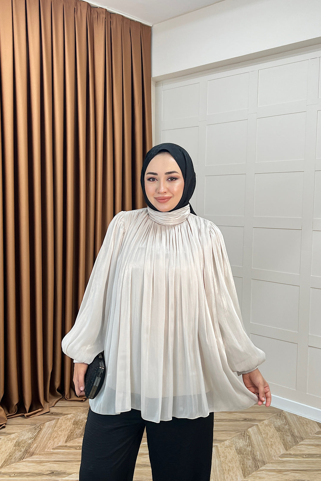 Hope Balon Kol Tunik Krem 2306-KREM