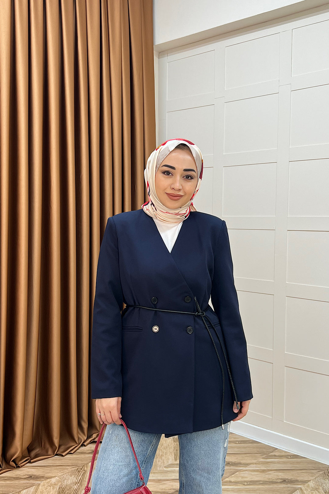 Kruvaze Yaka Dört Düğme Ceket Lacivert 2087-LACIVERT