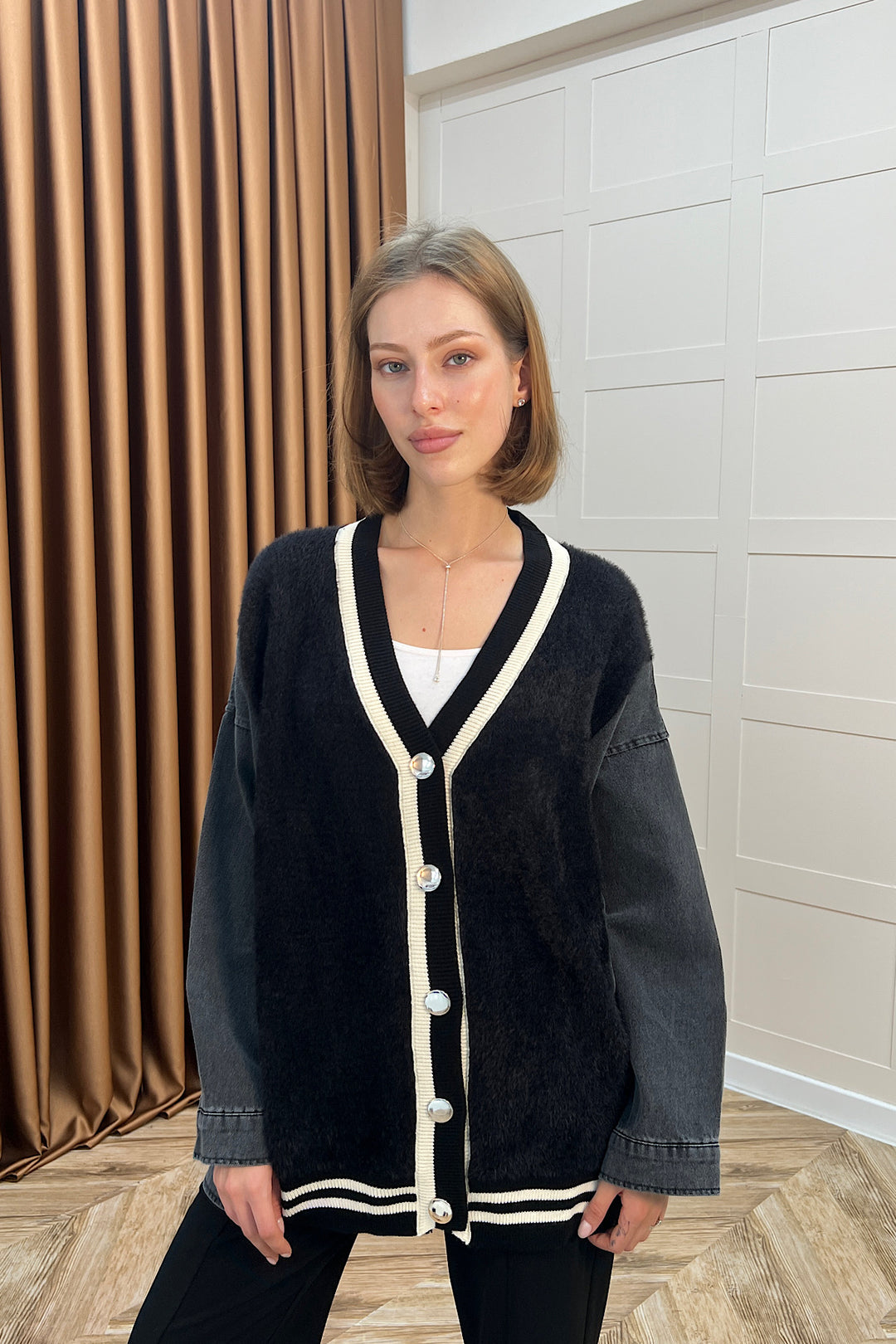 Kedi Sakal Kolej Kot Ceket Siyah 25390-SIYAH