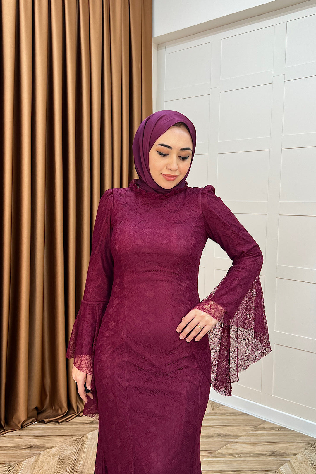 Lucia Dantel Balık Abiye Bordo 3085-BORDO