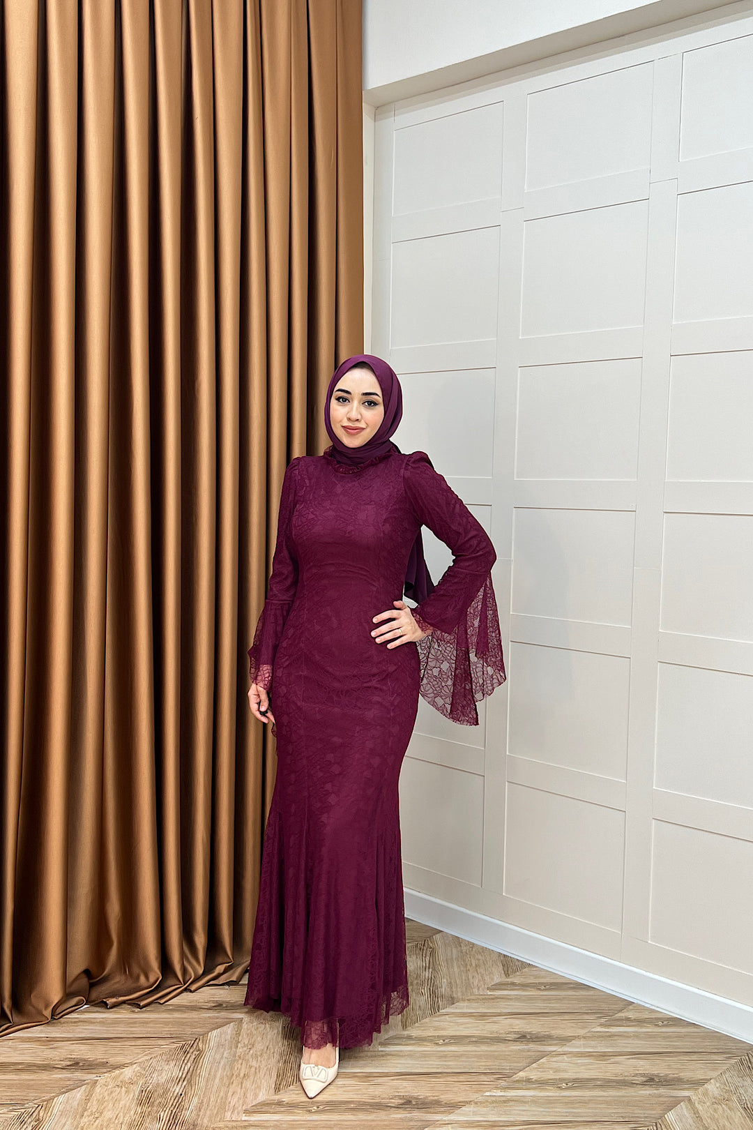 Lucia Dantel Balık Abiye Bordo 3085-BORDO