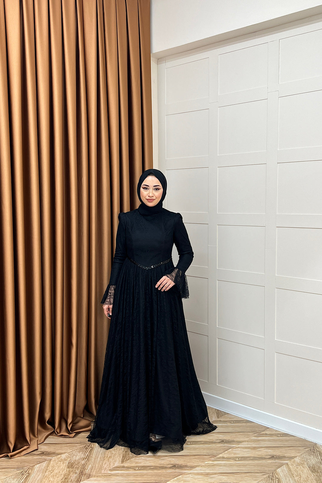 Elena Dantel Abiye Siyah 03101-SIYAH