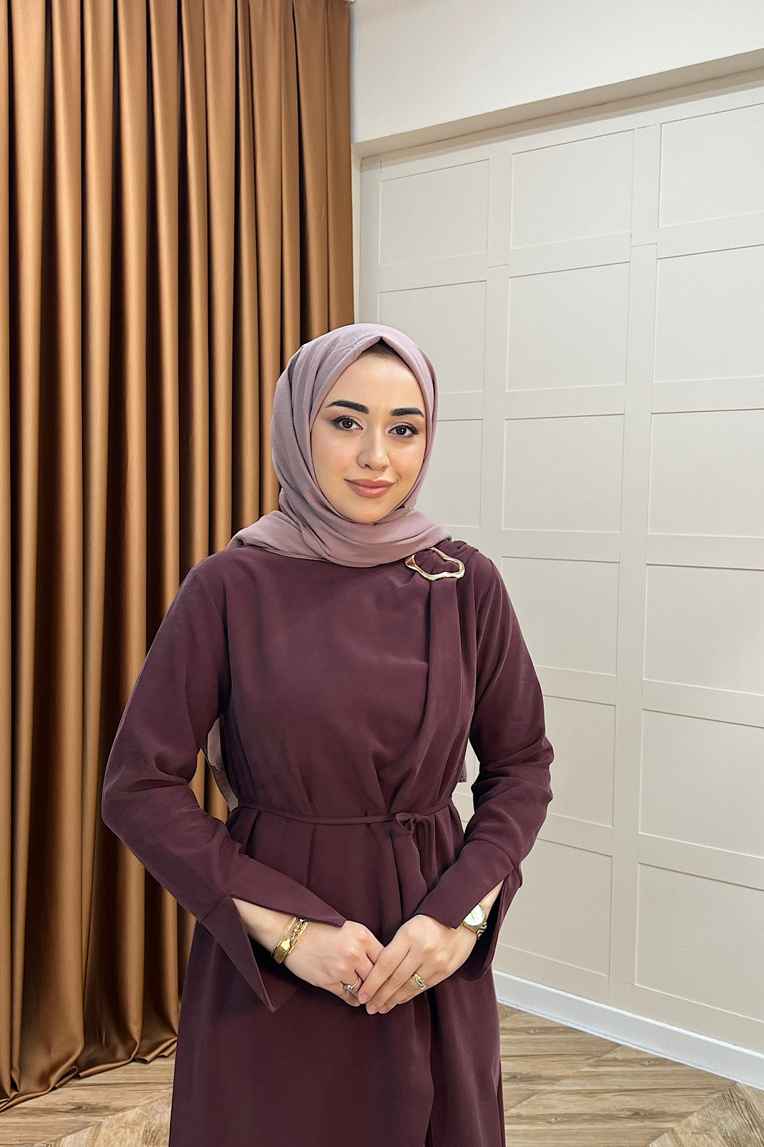 Paria Toka Detay Elbise Bordo 3345-BORDO