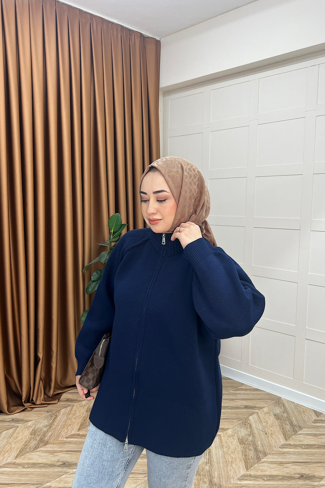 Julie Fermuarlı Hırka Lacivert 25800-LACIVERT