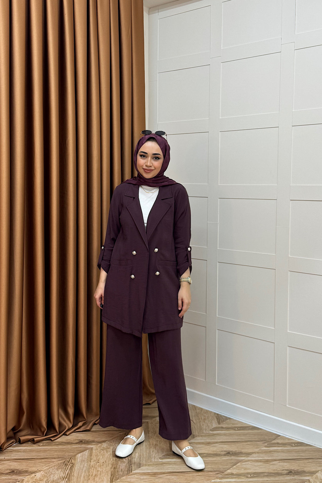 Sandra Ceketli Takım Mürdüm 5003-MURDUM