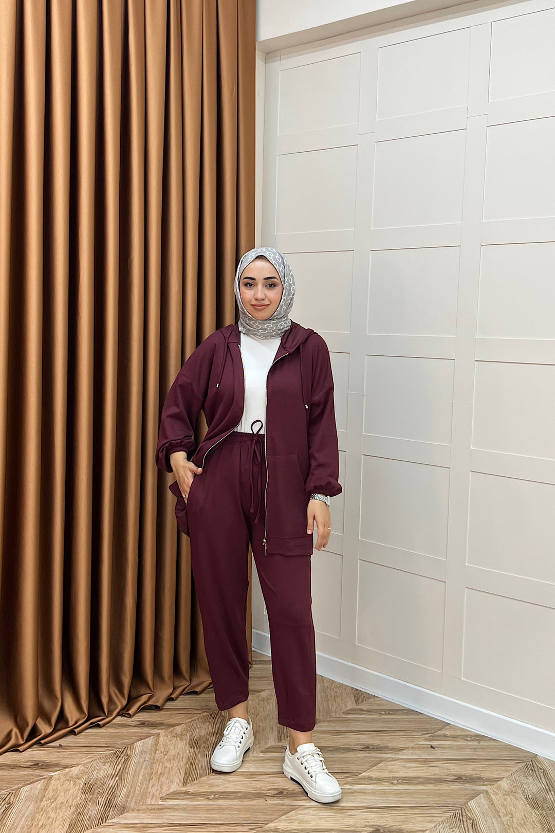 Kanguru Cepli Fermuarlı Takım Bordo 2014-BORDO