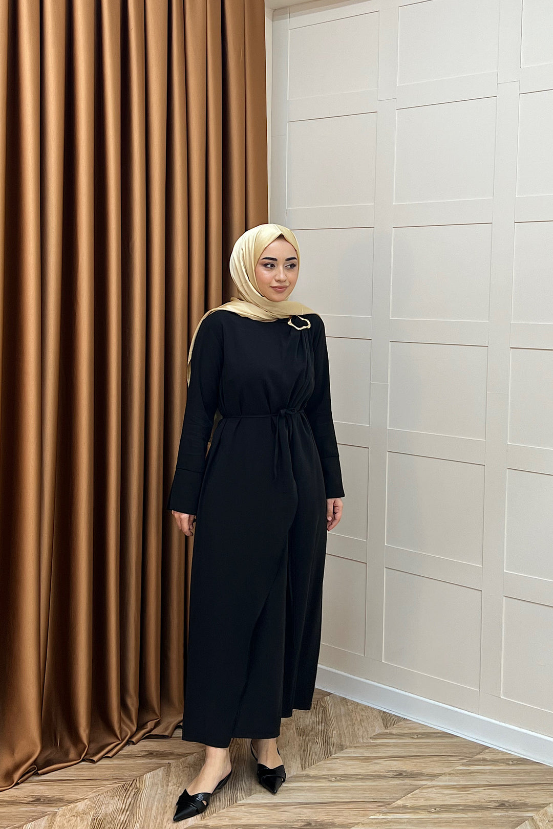 Paria Toka Detay Elbise Siyah 3345-SIYAH