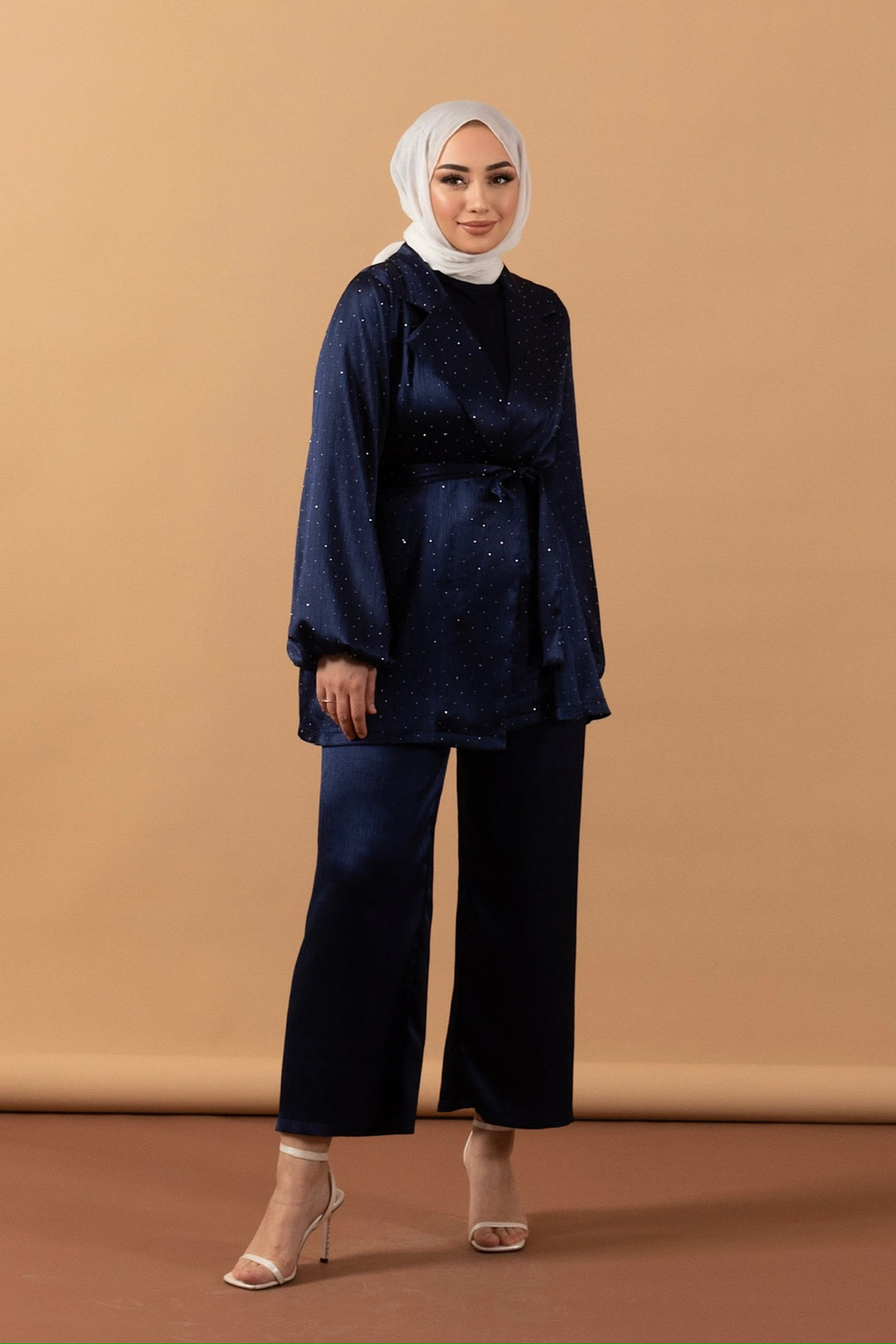 Taş İşlemeli ikili Takım Lacivert 4293-LACIVERT