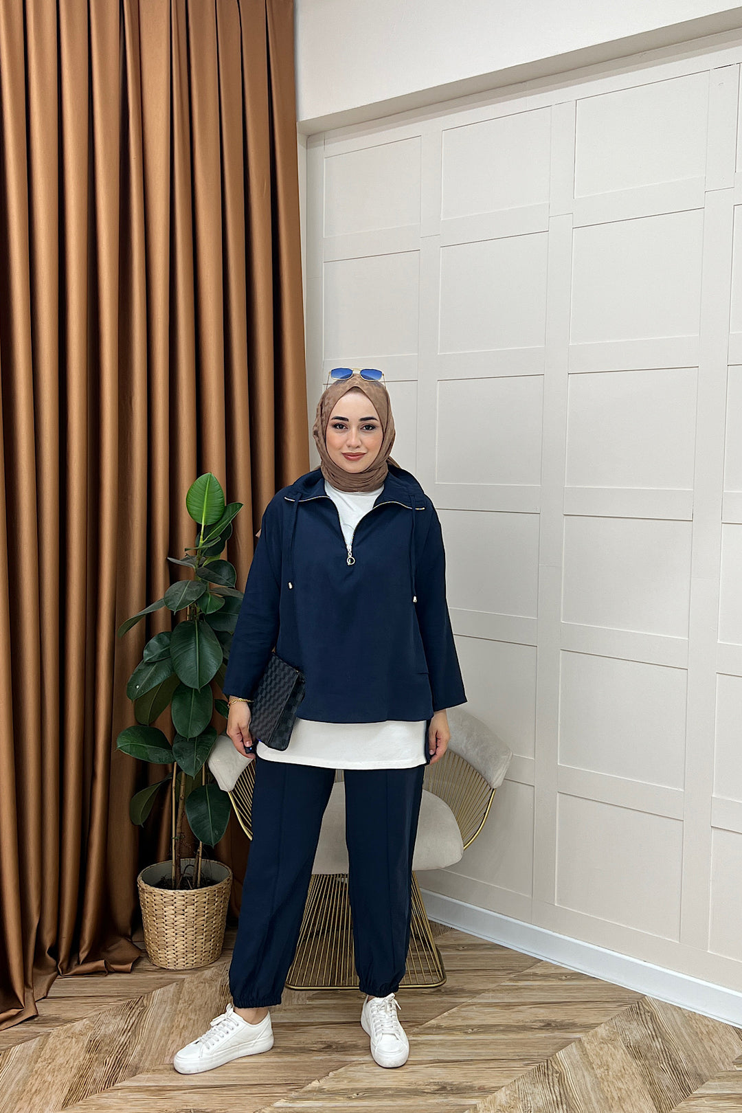 Almira Yarım Fermuar İkili Takım Lacivert 08370-LACIVERT