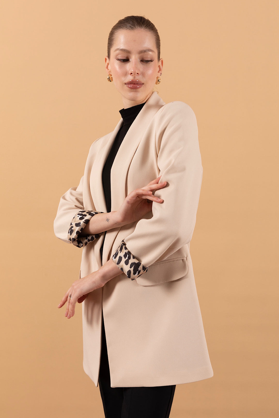 Şal Yaka Blazer Ceket Taş 2030-TAS