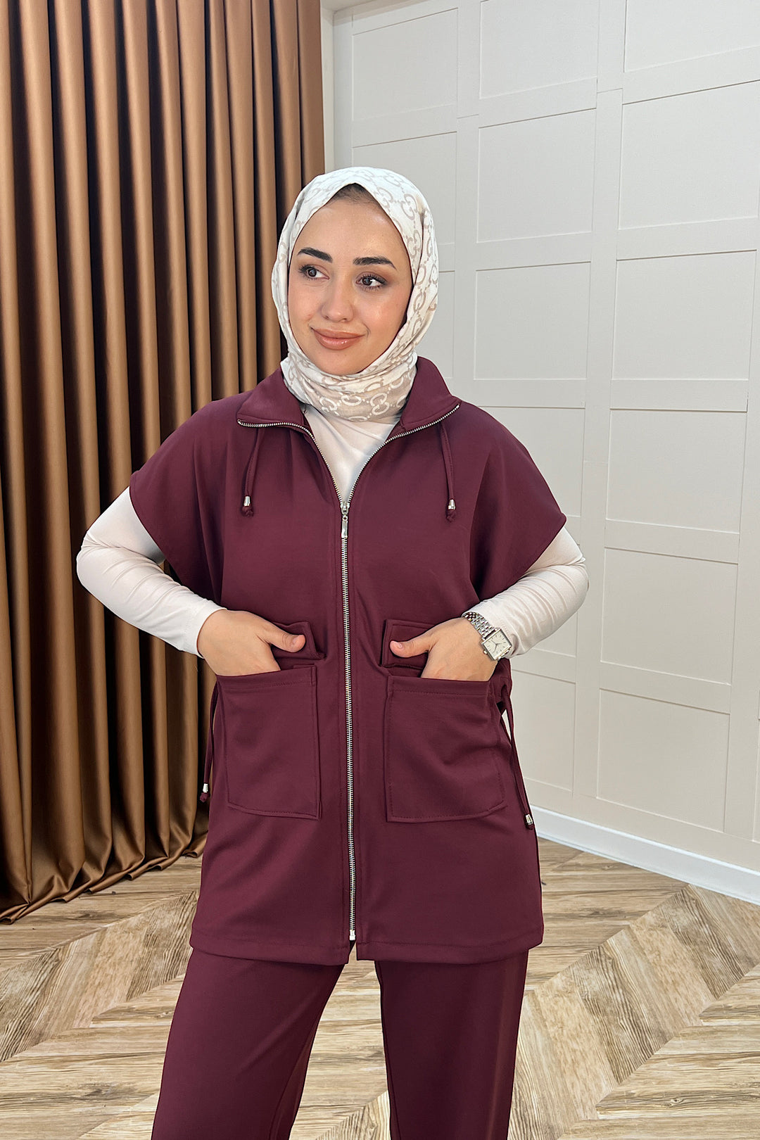 Lia Yelekli Takım Bordo 2023-BORDO