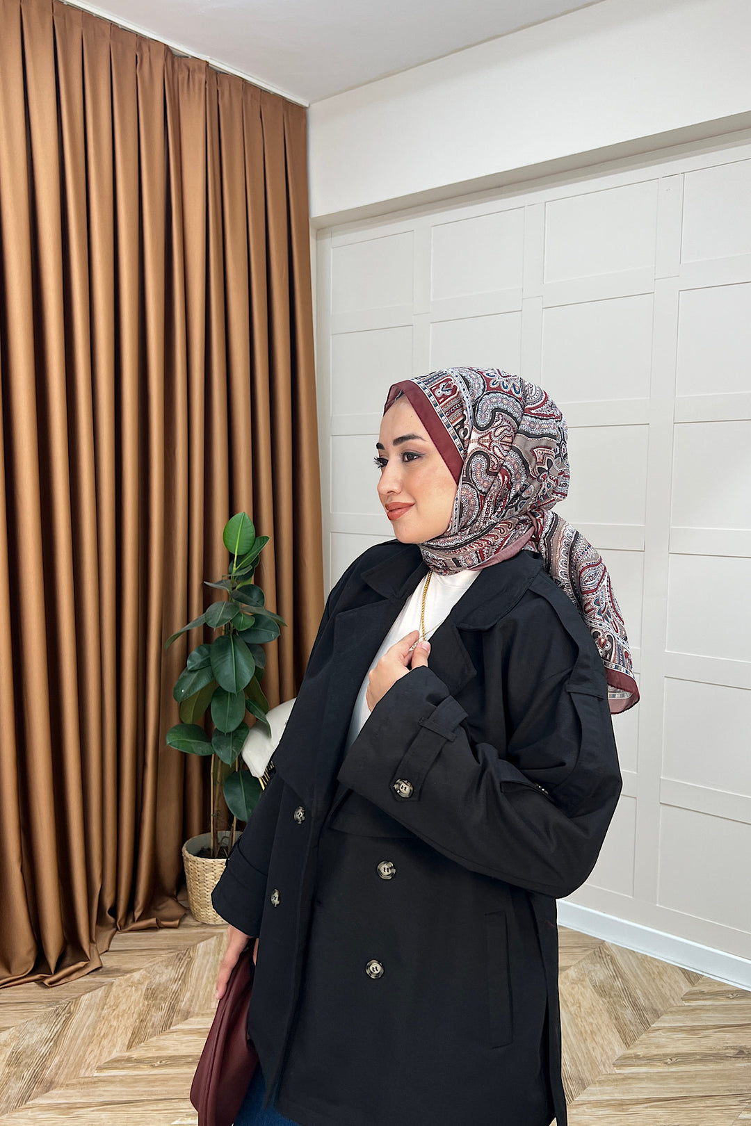 Pera Kuşaklı Trençkot Siyah 5534-SIYAH