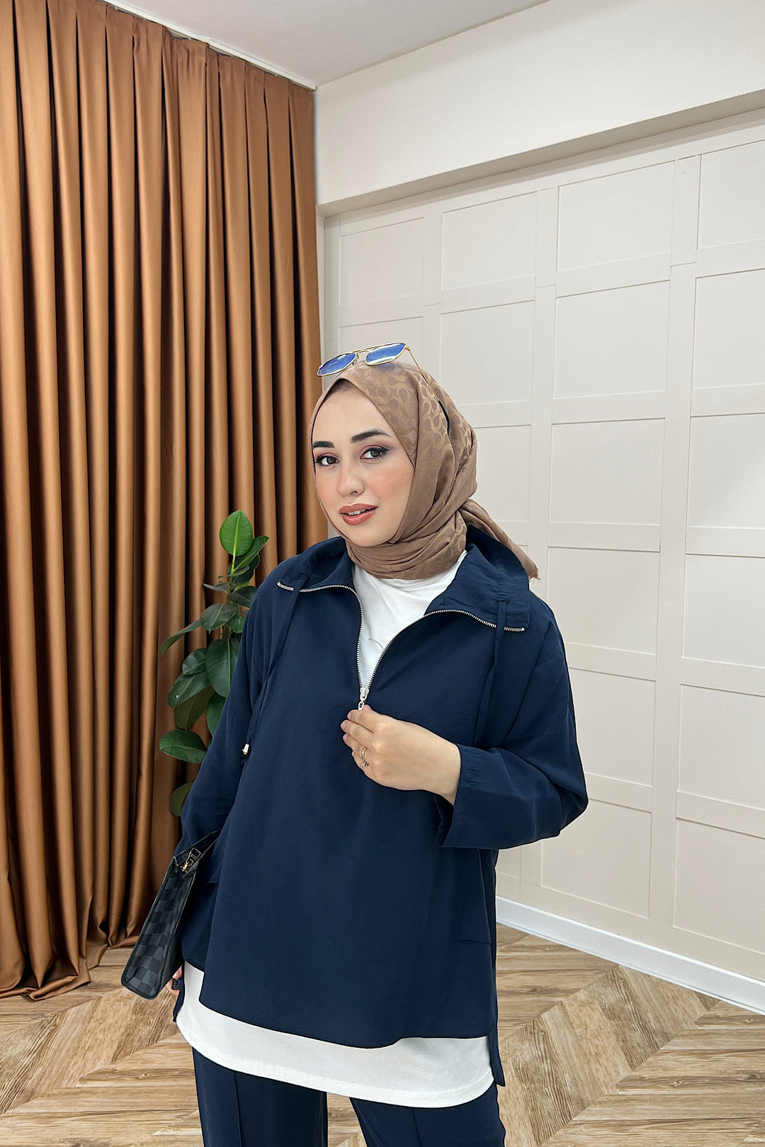 Almira Yarım Fermuar İkili Takım Lacivert 08370-LACIVERT