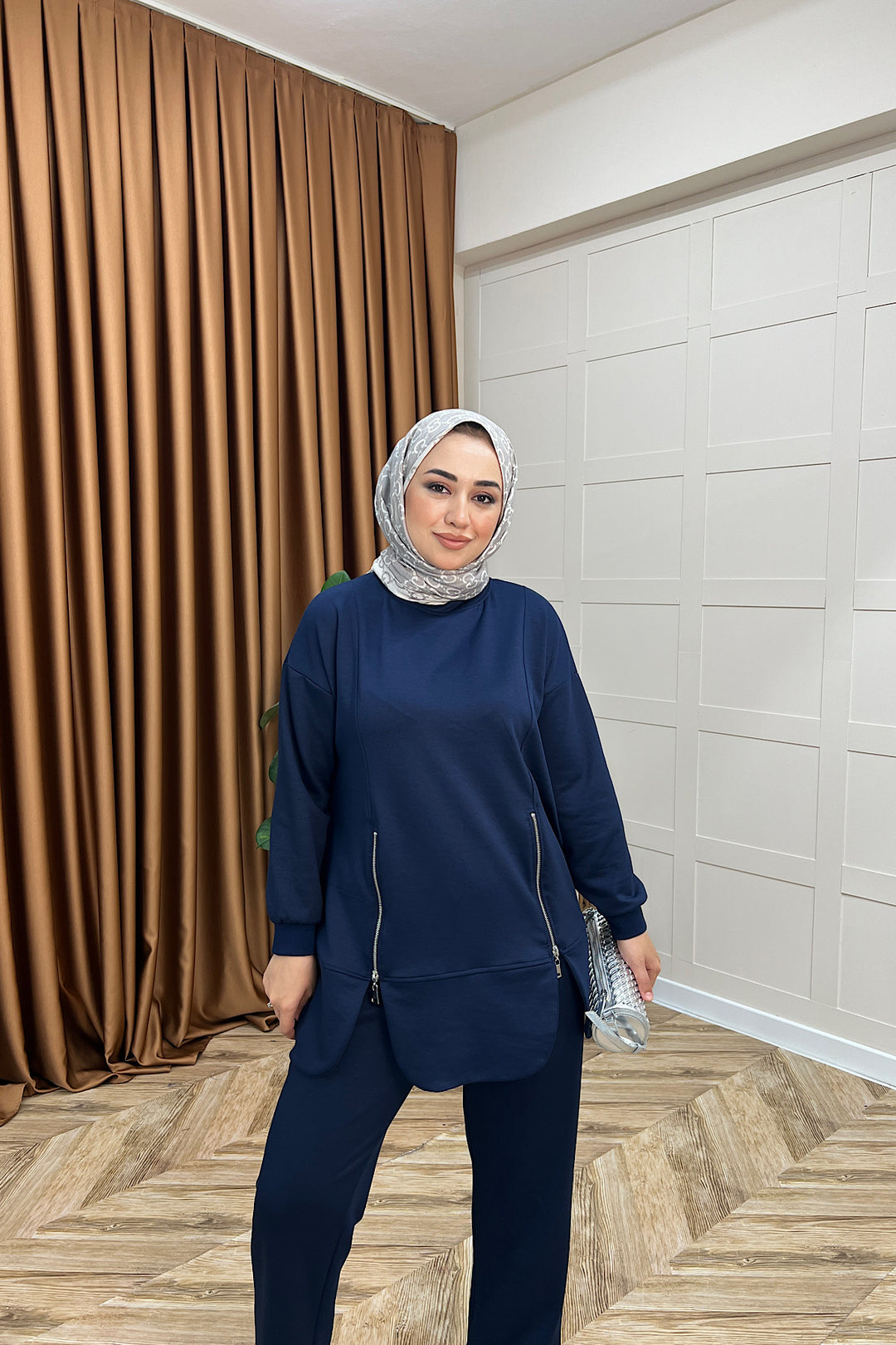 Liora Fermuar Detay İkili Takım Lacivert 3140-LACIVERT