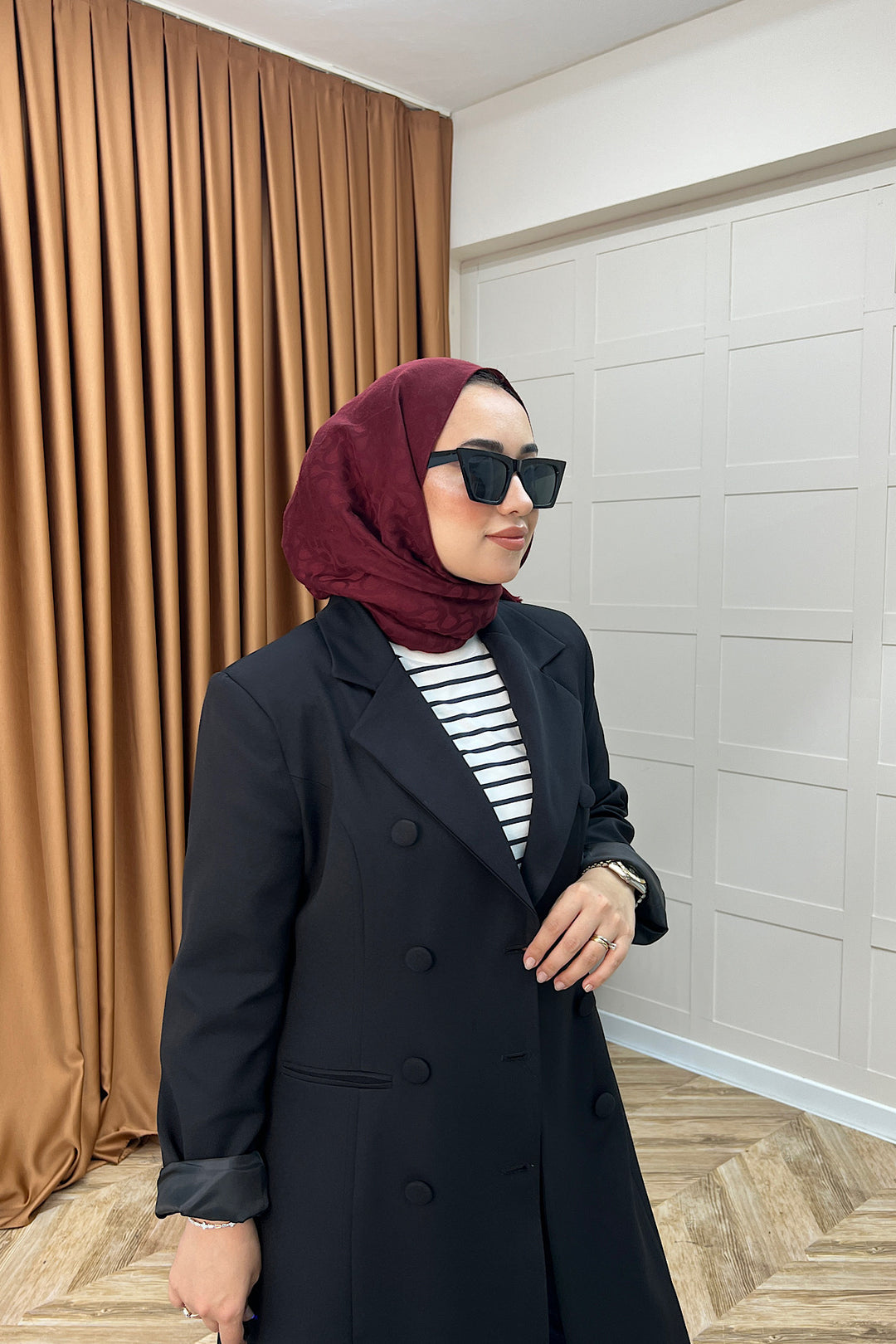 Fermin Uzun Blazer Ceket Siyah 1008-SIYAH