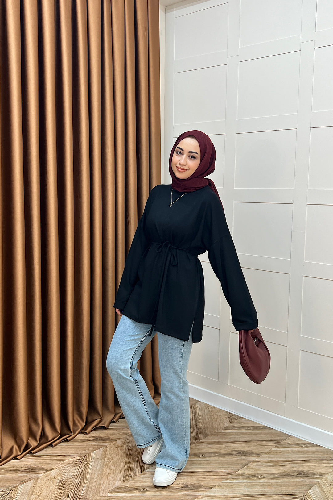 Türev Duble Kol Tunik Siyah 6060-SIYAH